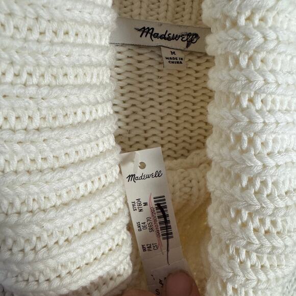 Madewell Ribbed Cotton Turtleneck Sweater Sz M Cabernet Stripes Knit Long Sleeve - Picture 4 of 7